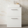 Delphi Nordic 600mm 2-Drawer Floor Standing Countertop Vanity Unit