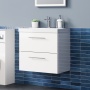 Delphi Nordic 600mm 2-Drawer Wall Hung Vanity Unit (inc Basin)