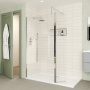 Delphi Optics Chrome Wet Room Shower Screen with Return Panel