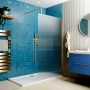 Delphi Optics Fluted Brushed Brass Wet Room Shower Screen