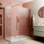 Delphi Optics Fluted Brushed Bronze Walk-In Shower Enclosure