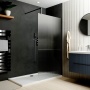 Delphi Optics Fluted Brushed Pewter Wet Room Shower Screen