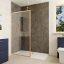 Delphi Optics Framed Brushed Brass Wet Room Shower Screen