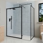 Delphi Optics Framed Matt Black Walk-In Shower Enclosure