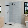 Delphi Optics Framed Matt Black Wet Room Shower Screen