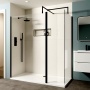 Delphi Optics Matt Black Walk-In Shower Enclosure with Return Panel