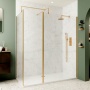 Delphi Optics Semi-Framed Brushed Brass Walk-In Shower Enclosure