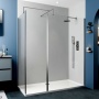 Delphi Optics Semi-Framed Brushed Pewter Walk-In Shower Enclosure