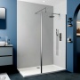 Delphi Optics Semi-Framed Brushed Pewter Wet Room Shower Screen