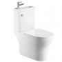 Delphi P2 Round Close Coupled Toilet with Integrated Basin excluding Tap (Chrome Accent)
