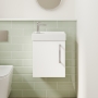 Delphi Pavilion 400mm 1-Door Wall Hung Vanity Unit (inc Cloakroom Basin)