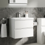 Delphi Penthouse 600mm 2-Drawer Wall Hung Vanity Unit (inc Basin)