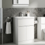 Delphi Penthouse 600mm 2-Door 1-Drawer Floor Standing Vanity Unit (inc Basin)