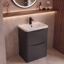 Delphi Polaris 600mm 2-Drawer Floor Standing Vanity Unit (inc Basin)