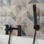 Delphi Port Matt Black Bath Shower Mixer Tap with Kit