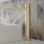 Delphi Port Brushed Brass High Rise Tall Mono Basin Mixer Tap