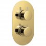 Delphi Thermostatic Round Concealed Shower Valve Dual Handle - Brushed Brass