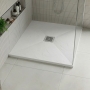 Delphi Sanctuary White Slate Effect 33mm Square Shower Tray (inc Grille)