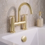 Delphi Sedona Brushed Brass Pillar Mounted Bath Filler Tap