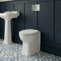 Delphi Stratford Traditional Extended Height Back to Wall Toilet (inc White MDF Seat)