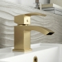 Delphi Swallow Brushed Brass Cloakroom Mini Mono Basin Mixer Tap