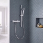 Delphi Swanley Thermostatic Square Bar Mixer Shower with Shower Kit - Chrome