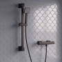 Delphi Swanley Thermostatic Square Bar Mixer Shower with Shower Kit - Black
