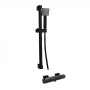 Delphi Swanley Thermostatic Square Bar Mixer Shower with Shower Kit - Black