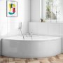 Delphi Symetria Corner Bath Panel 520mm H x 1200mm W White - 3mm