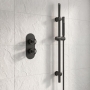 Delphi Turbine Matt Black Dual Concealed Shower Set with Slide Rail Kit