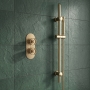 Delphi Turbine Brushed Brass Dual Concealed Shower Set with Slide Rail Kit