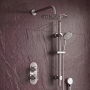 Delphi Turbine Chrome Dual Concealed Shower Set with Fixed Head and Slide Rail Kit
