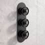 Delphi Turbine Matt Black 2-Outlet Triple Concealed Shower Valve