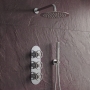 Delphi Turbine Chrome Triple Concealed Shower Set with Fixed Head and Handset