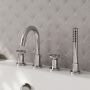 Delphi Turbine Chrome 4-Hole Pillar Mounted Bath Shower Mixer Tap (inc Kit)