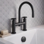 Delphi Turbine Matt Black Pillar Mounted Bath Filler Tap