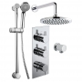 Delphi Twerton Thermostatic Triple Concealed Mixer Shower with Shower Kit + Fixed Shower Head - Chrome