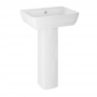 Delphi Versa Basin and Full Pedestal 550mm Wide - 1 Tap Hole
