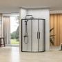 Delphi Vodas 6+ Black Offset Quadrant Shower Enclosure 1200mm x 900mm - 6mm Glass