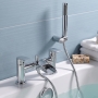 Delphi Whitby Chrome Pillar Mounted Bath Shower Mixer Tap (inc Kit)