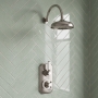 Delphi Windsor Brushed Pewter Dual Concealed Shower Set with Large Drencher Head