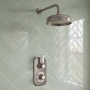 Delphi Windsor Brushed Pewter Dual Concealed Shower Set with Fixed Head