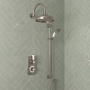 Delphi Windsor Brushed Pewter Dual Concealed Shower Set with Large Drencher Head and Slide Rail Kit