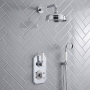 Delphi Windsor Chrome Dual Concealed Shower Set with Fixed Head and Handset