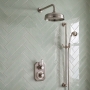 Delphi Windsor Brushed Pewter Dual Concealed Shower Set with Fixed Head and Slide Rail Kit