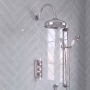 Delphi Windsor Chrome Triple Concealed Shower Set with Large Drencher Head and Slide Rail Kit