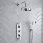 Delphi Windsor Chrome Triple Concealed Shower Set with Fixed Head and Handset
