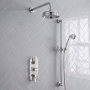 Delphi Windsor Chrome Triple Concealed Shower Set with Fixed Head and Slide Rail Kit