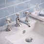 Delphi Windsor Crosshead Chrome 3-Hole Basin Mixer Tap (inc Pop-Up Waste)