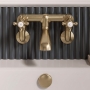 Delphi Windsor Crosshead Brushed Brass Wall Mounted Bath Filler Tap